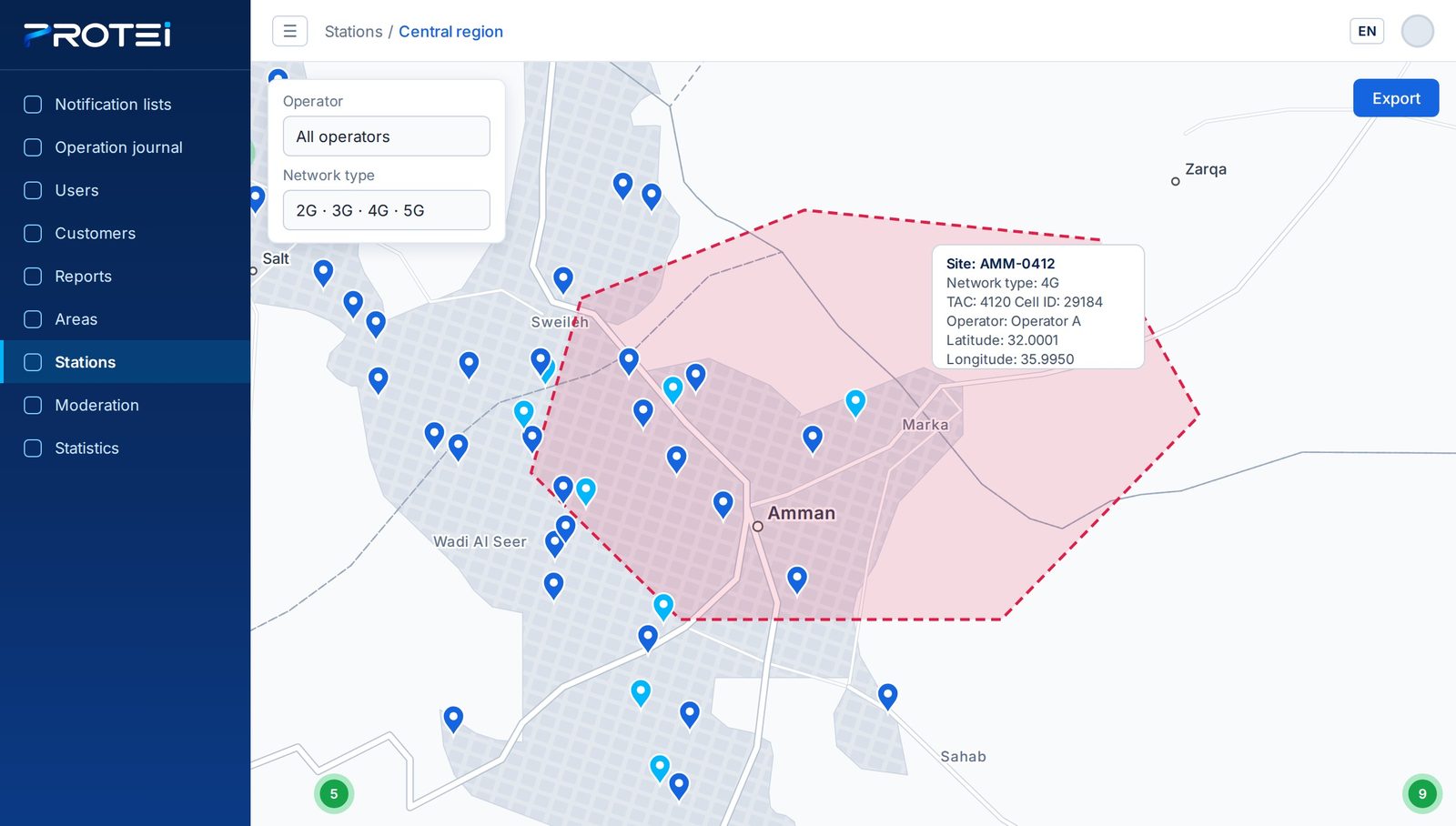 Cell Broadcast targeting on the map